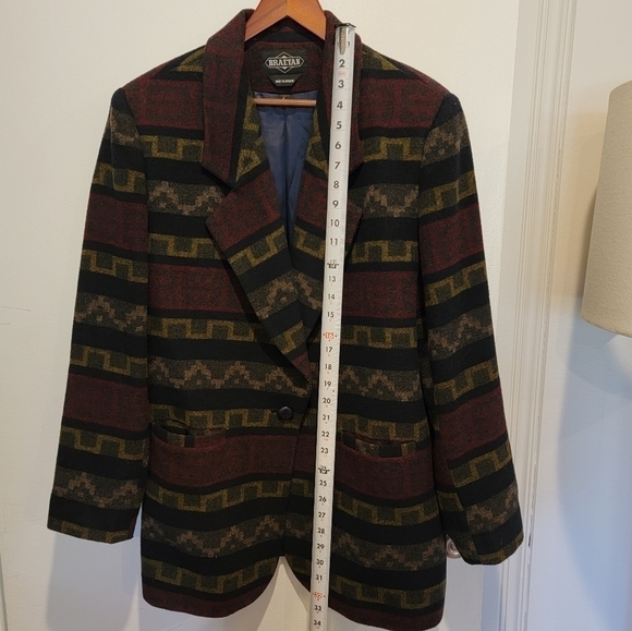 Vintage BRAETAN Wool Blend Aztec Tribal Blazer Jacket Size Large - Picture 6 of 13